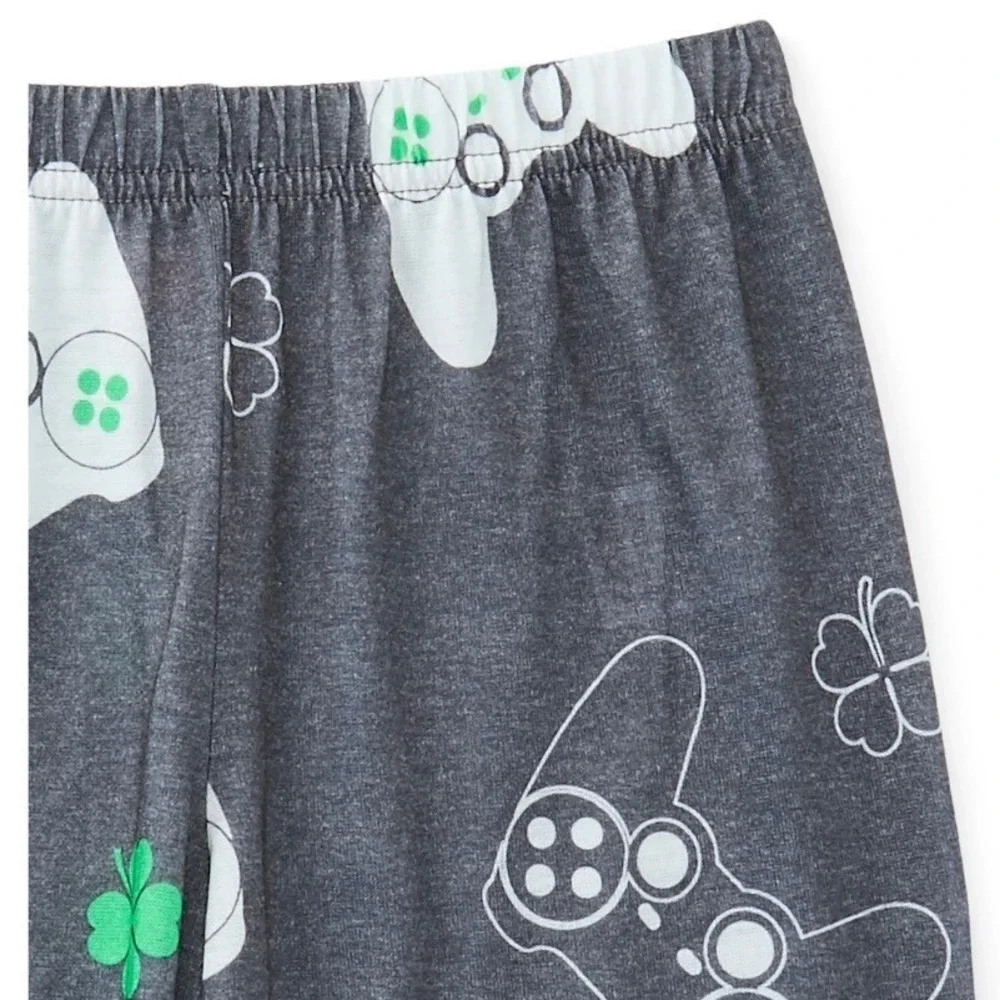 Wonder Nation Kids XL 14-16 Gamer St Patricks Day‎ Pajama Set All Skills No Luck